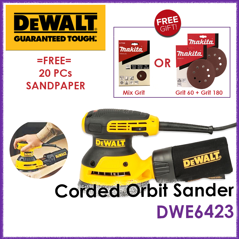 DEWALT DWE6423 125MM CORDED ORBITAL SANDER Shopee Singapore