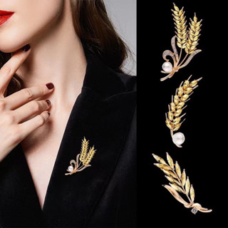 SG Seller Golden Sunflower Wheat Ears Brooch High end Gold