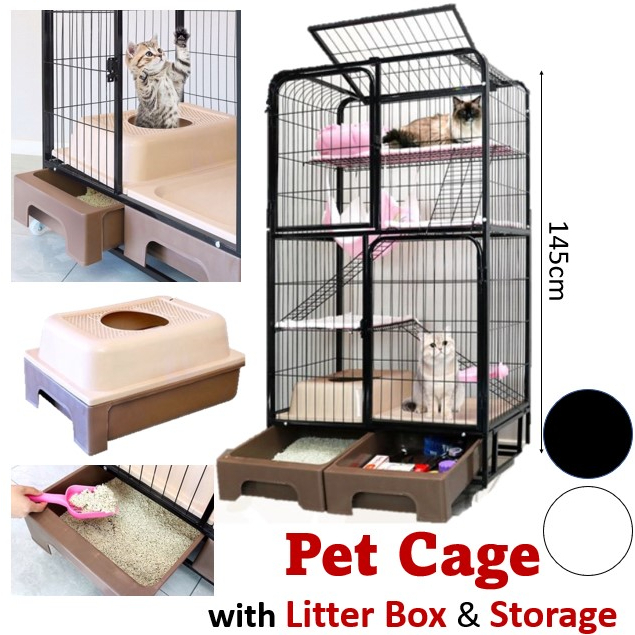 [SG INSTOCK] Cat Pet Cage with Storage and Litter Box Organizer