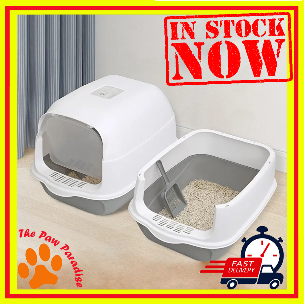 Cat Litter Box Fully Enclosed Reusable Easy Tidy Heightened Fence with ...