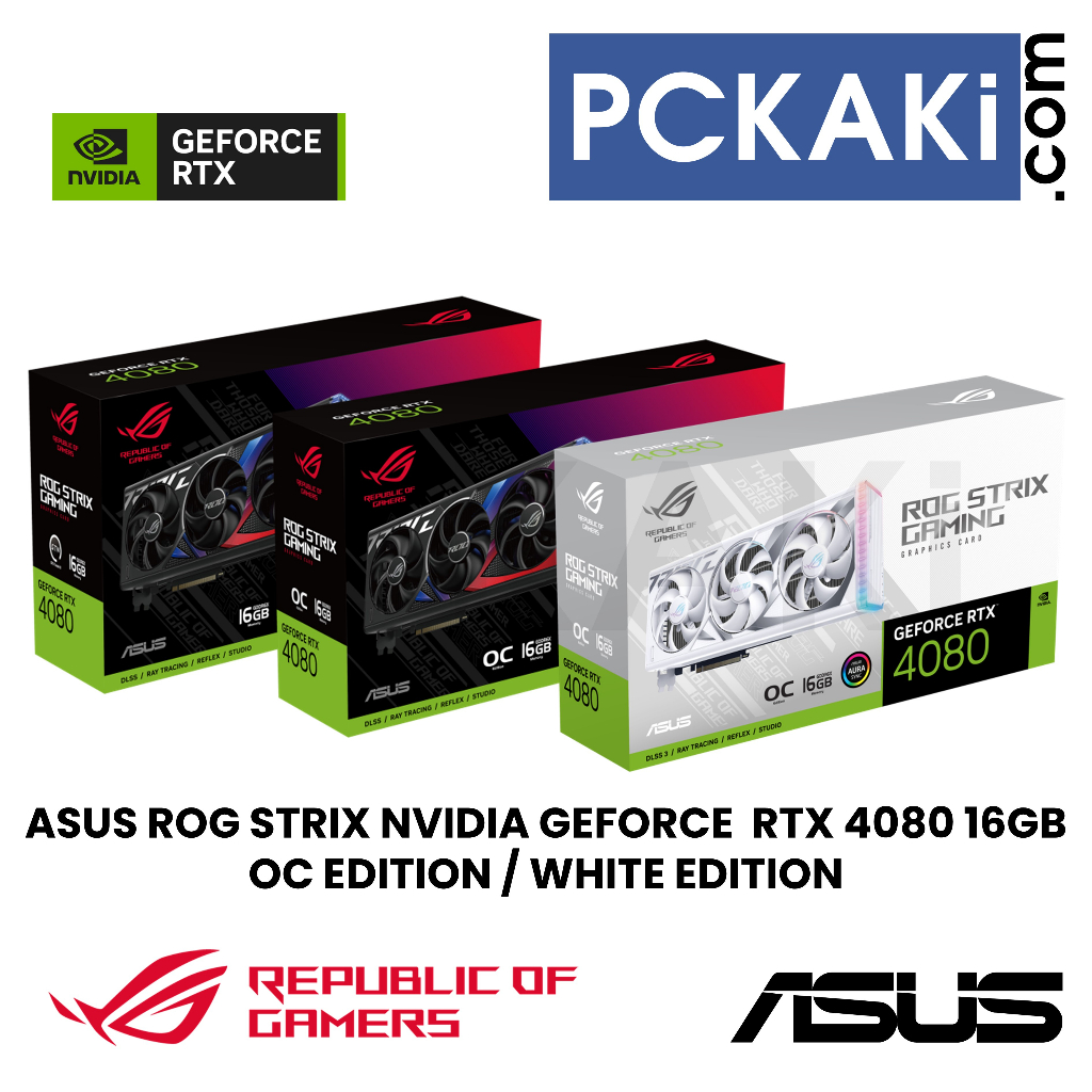 ASUS ROG STRIX NVIDIA GEFORCE RTX 4080 16GB GDDR6X / OC EDITION / WHITE ...