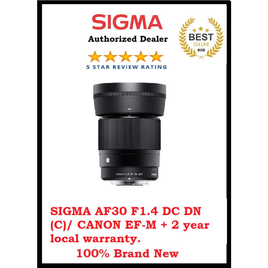 Sigma 30mm f/1.4 DC DN Contemporary Lens for Canon EFM (1+2 Years Local Warranty Register