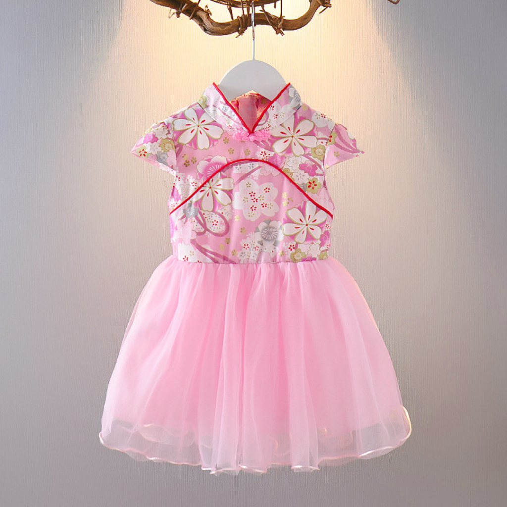 [KIDS QIPAO] DRESS CHEONGSAM CHINESE NEW YEAR GIRLS RED CEONGSAM QI PAO ...