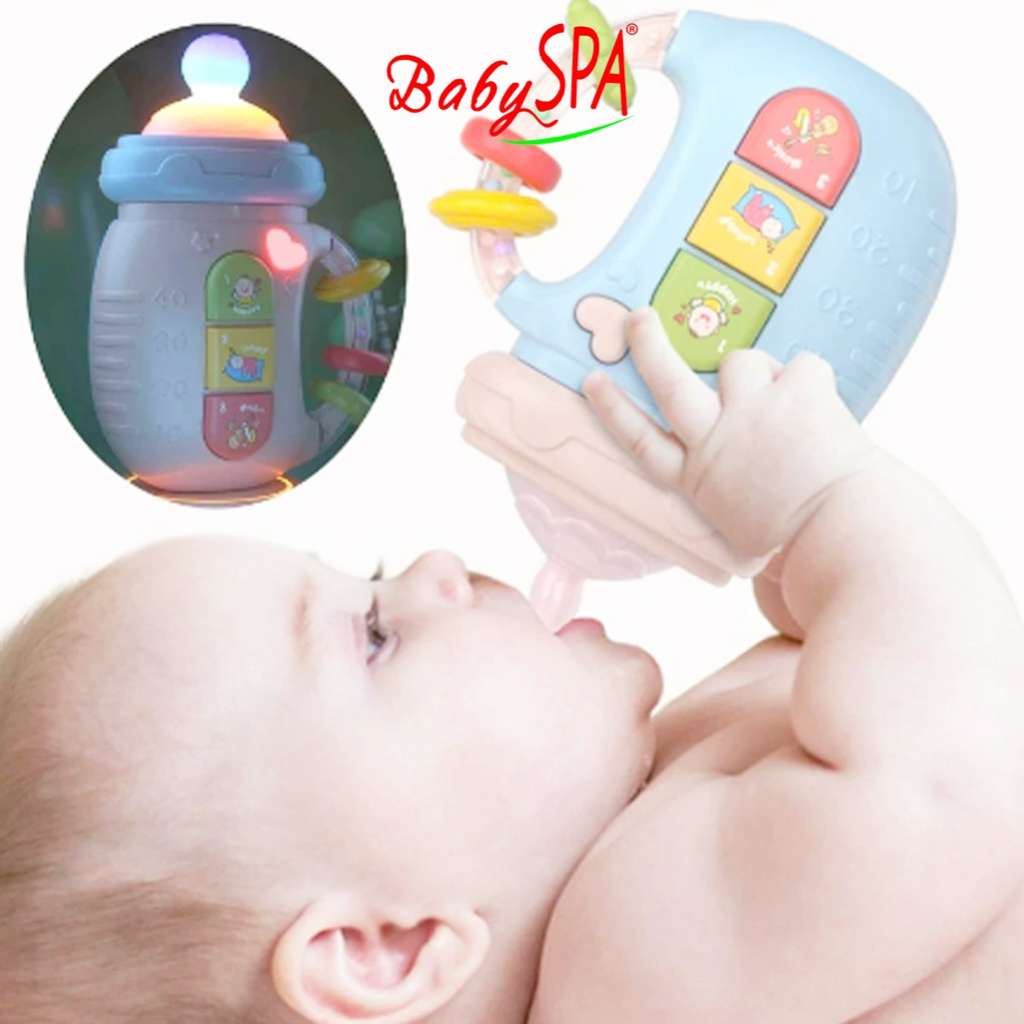 Baby Musical Teether Feeding Bottle Pacifier Newborn Soft Rattles Educational Toy Mobile Rattles Toys