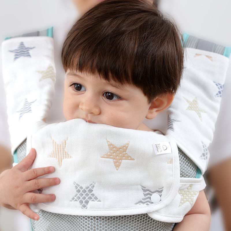 SG Ready Stock] in Reversible Cotton Drool Pad Bib for carrier