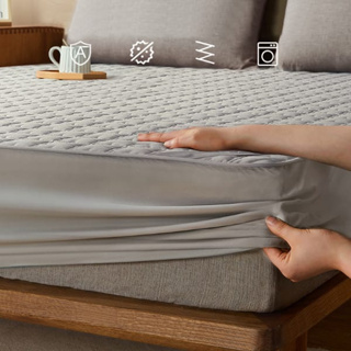 Waterproof Elastic Mattress Cover Bed Sheets Pad Protector Bed Cover Soft  Queen King Solid Color Latex Mat Cover 150/160/180x200