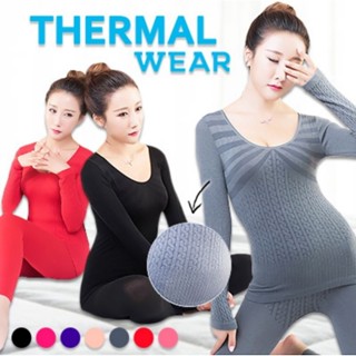 Glt Women Winter Seamless Thermal Inner Wear Set Warm Tops Pants 2pcs Suit  - Best Price in Singapore - Dec 2023