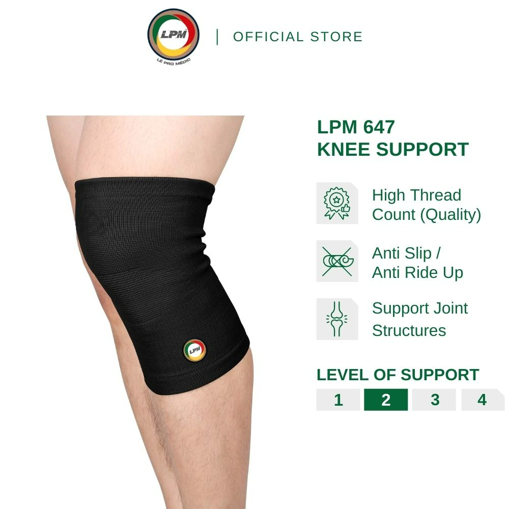 LPM Knee Guard 647 Thick Elastic Knee Support Breathable Anti Slip for
