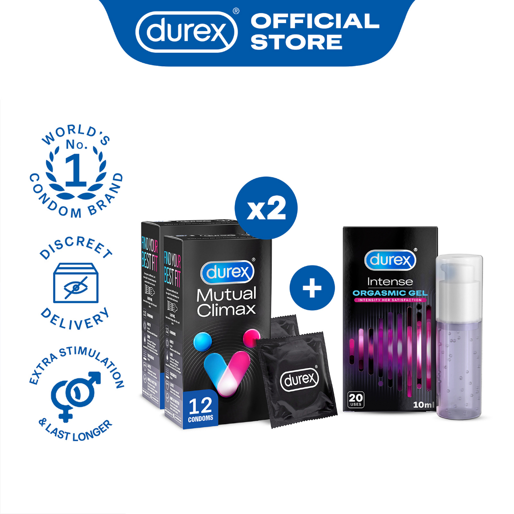 Durex Performance Bundle Mutual Climax With Ribs And Dots Condoms 12s X2 Intense Gel Lube 5218