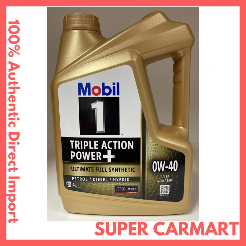 Mobil 1 Triple Action Power+ 0w40 0w40 (4 Liters) 100 Authentic Shopee Singapore