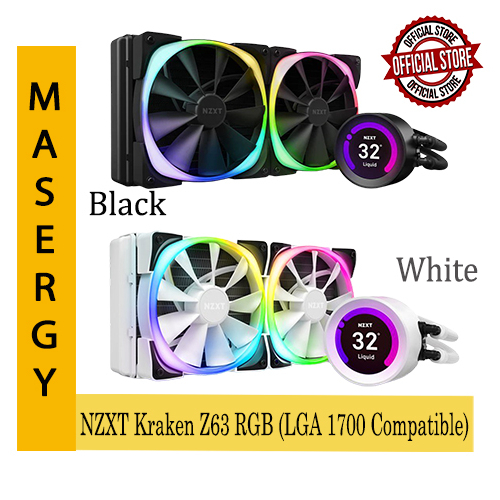 NZXT Kraken Z63 RGB 280mm Liquid Cooler with LCD Display Black/White