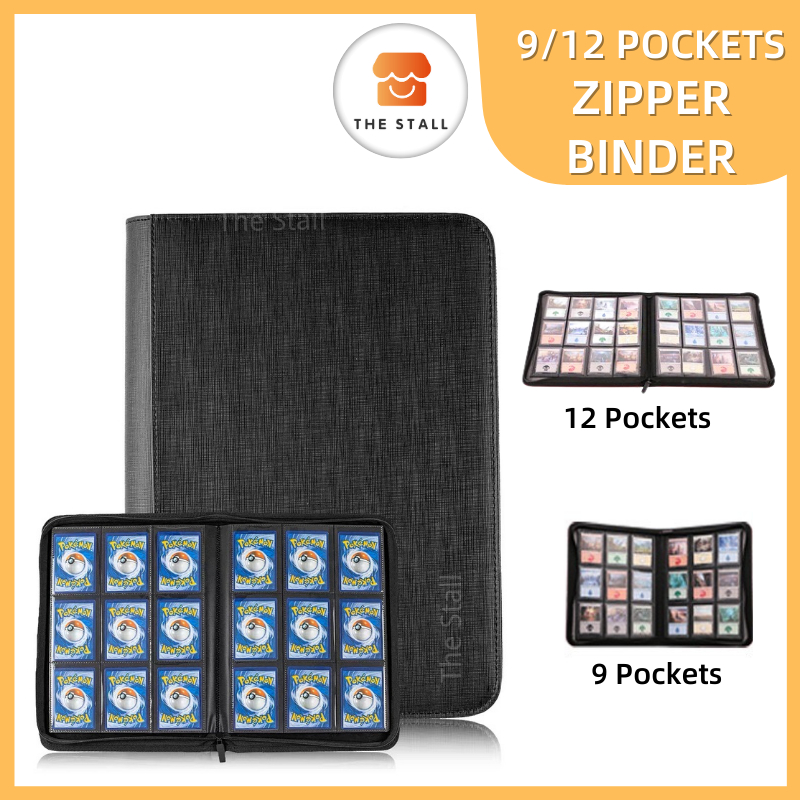TCG 9 Pocket Zipper Binder | 9 & 12 Pockets Game Card Album | Pokmon Cards  Collection Holder | Shopee Singapore