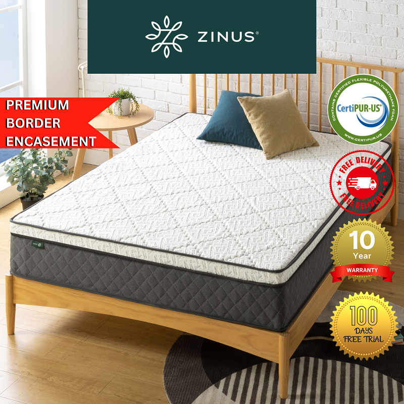 Zinus 25cm iCoil® 2.0 “Cool” Series Euro Top Pocketed Spring Mattress