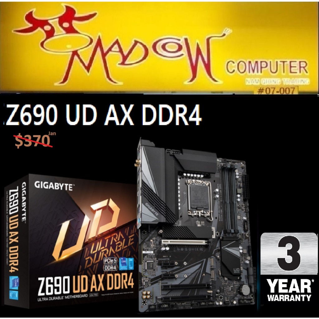 Gigabyte Z690 UD AX DDR4 motherboard(3Y), can use for 13th Gen i9