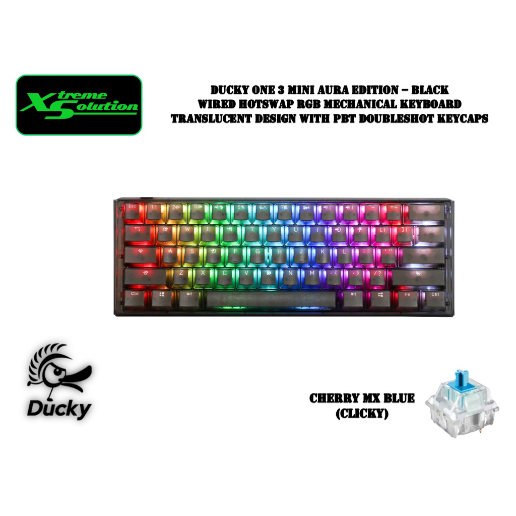 Ducky One 3 Mini Aura Edition - Black - Wired Hotswap RGB Mechanical ...