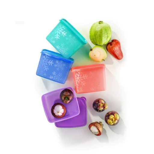 Tupperware Snowflake Medium Square Round (4) 400ml/800ml (New Colours ...