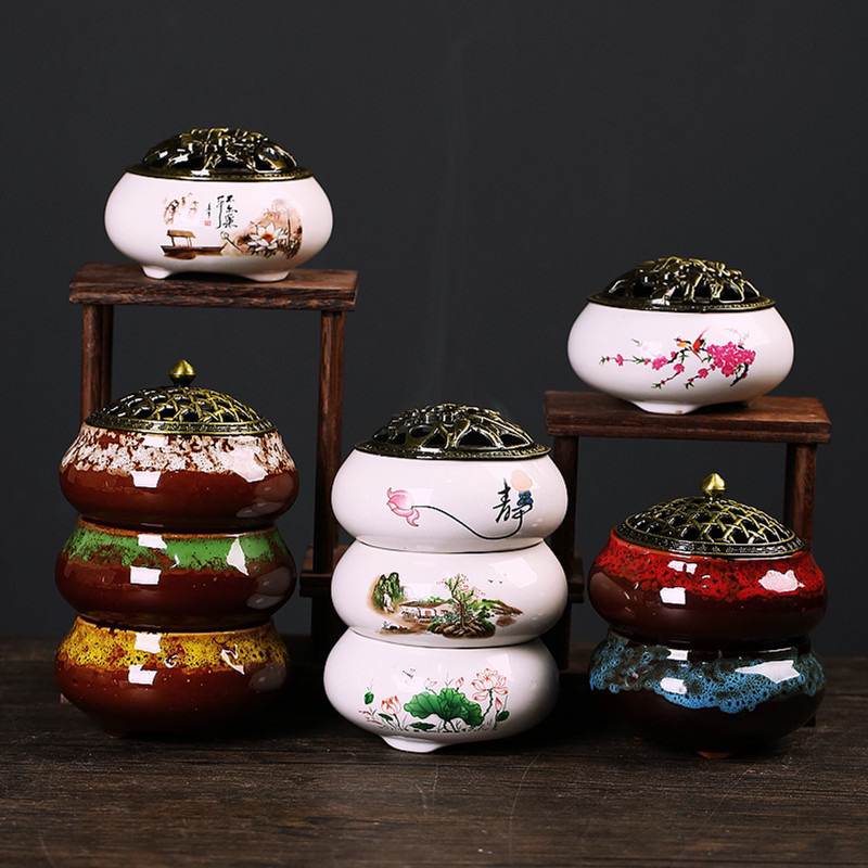 SG Seller】【雨宝林】Ceramic Incense Burner 静字陶瓷香炉青瓷家用薰