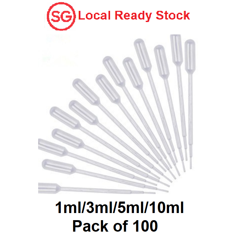 Disposable transfer pipettes, plastic Dropper 1ml/3ml/5ml/10ml Shopee