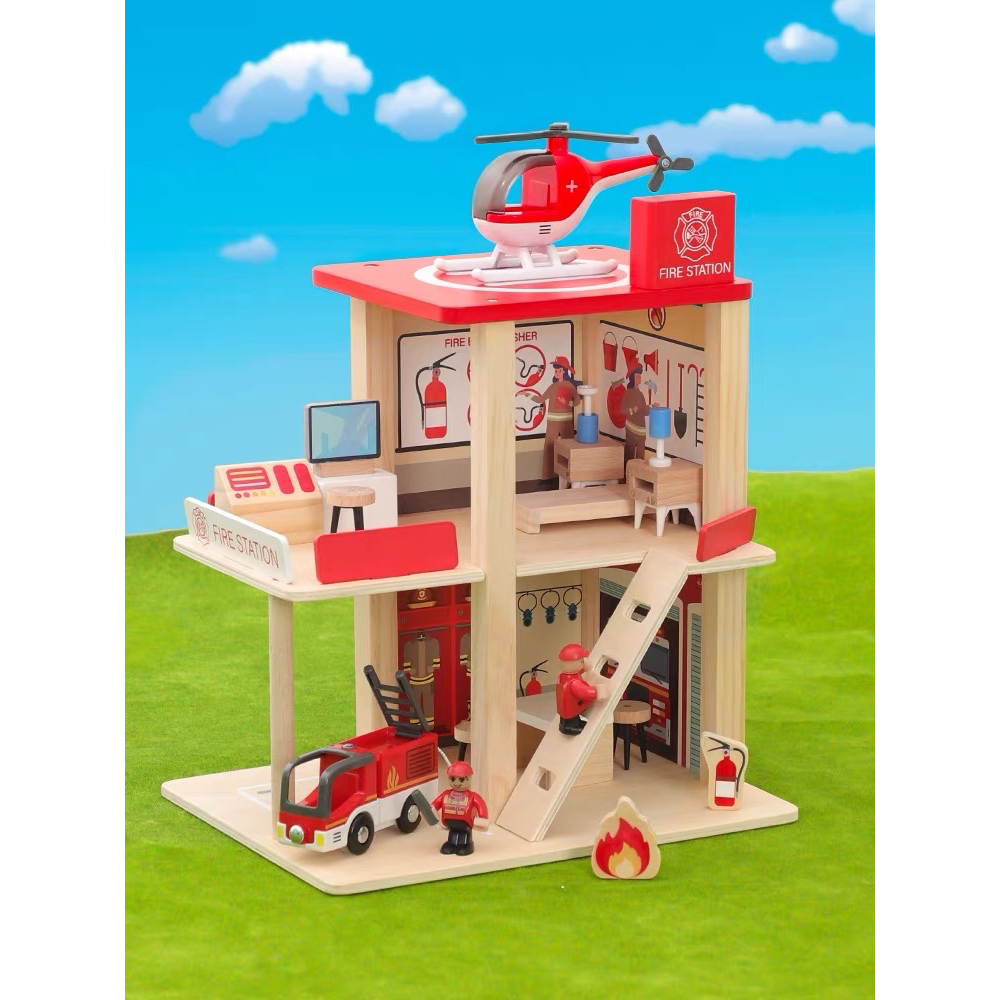 Toy fire station & deals police station playset