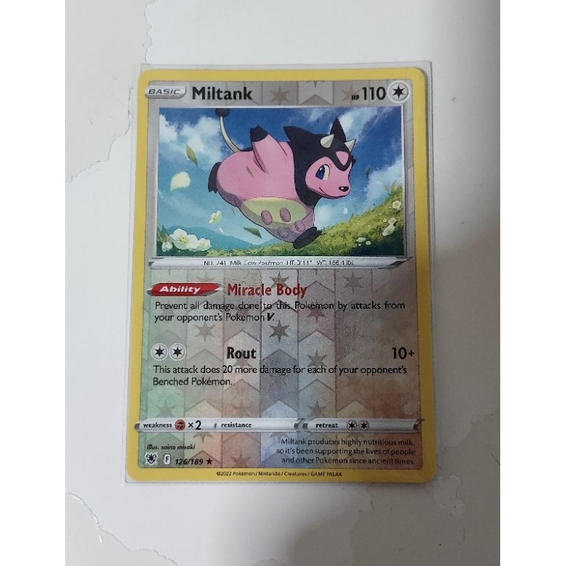 Pokemon miltank holo and reverse holo astral radiance card | Shopee  Singapore