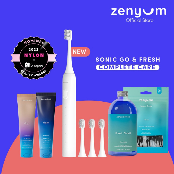 Zenyum Sonic Go Electric Toothbrush & Zenyum Fresh Complete Care Set (Toothpaste, Floss