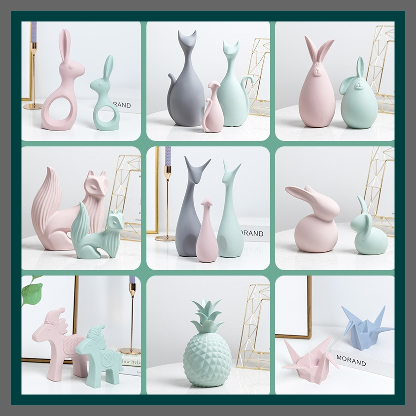 Home Decor Ceramic Figurine Decorative Home Display | Animal Figurine | Rabbit Figurine | Deer Figurine | Horse Figurine