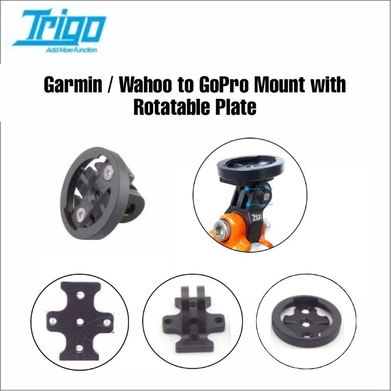 Trigo Garmin / Wahoo / Bryton to GoPro Mount with Rotatable Garmin Plate Shopee Singapore