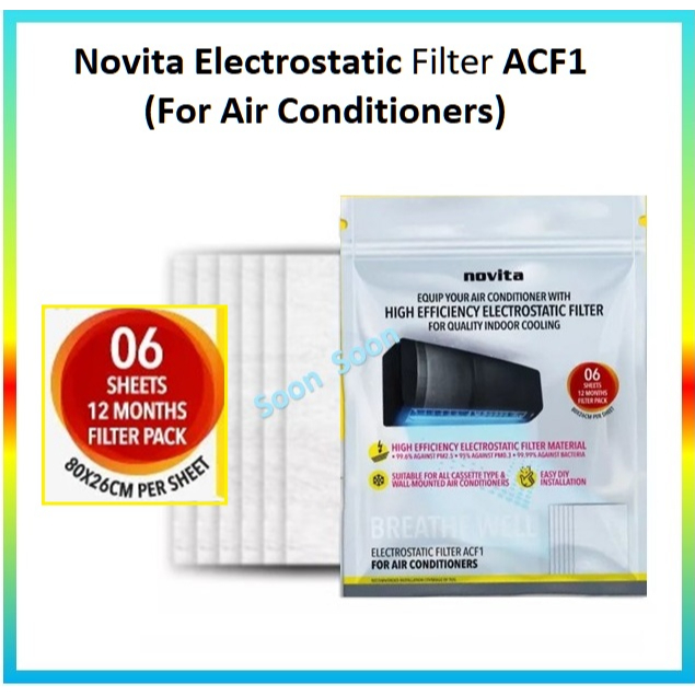 Novita Electrostatic Filter ACF1 (For Air Con) Shopee Singapore