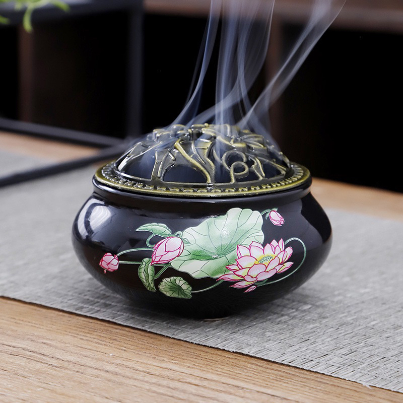 SG Seller】【雨宝林】Ceramic Incense Burner 静字陶瓷香炉青瓷家用薰