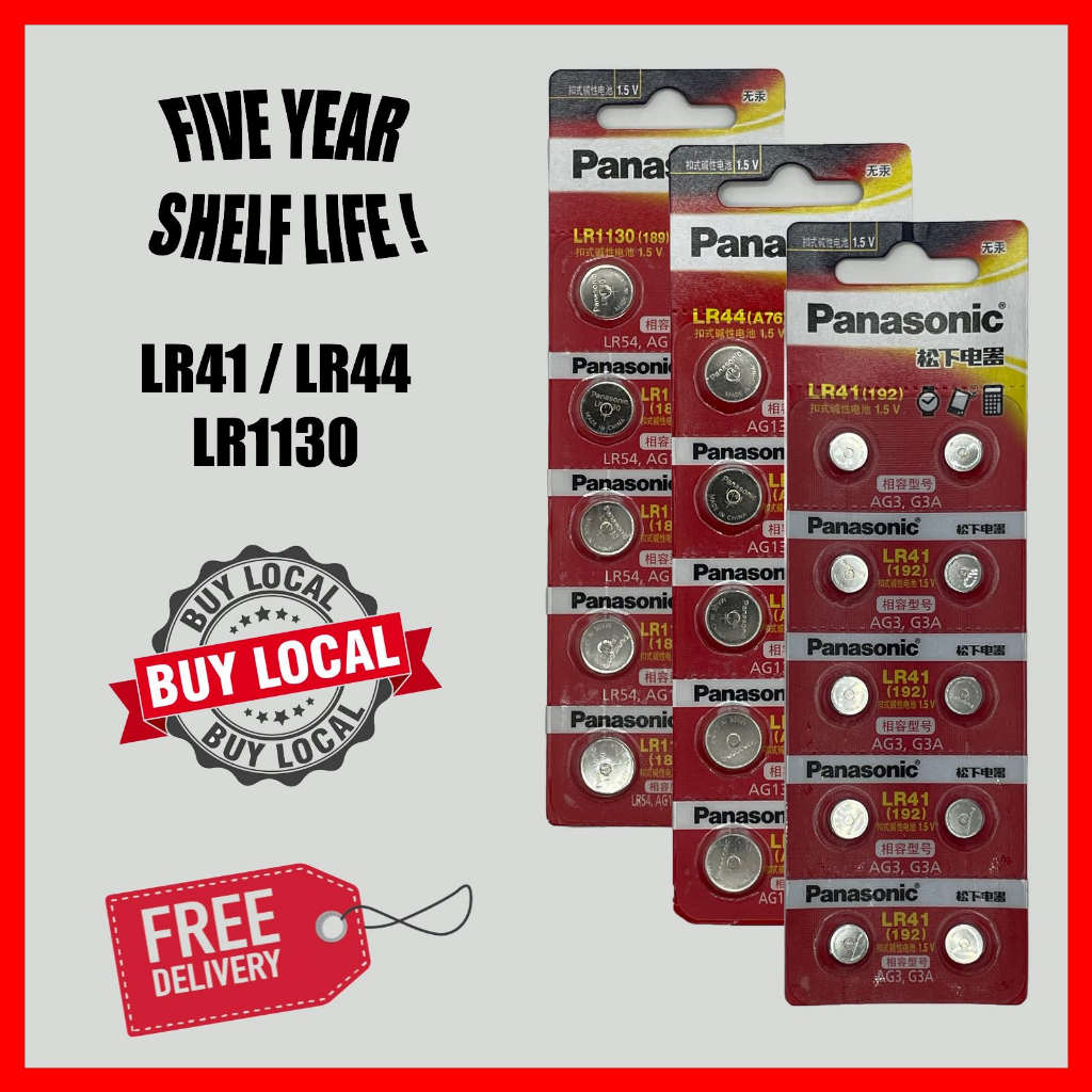 Panasonic LR41 LR44 LR1130 Lithium Battery button cell batteries ...