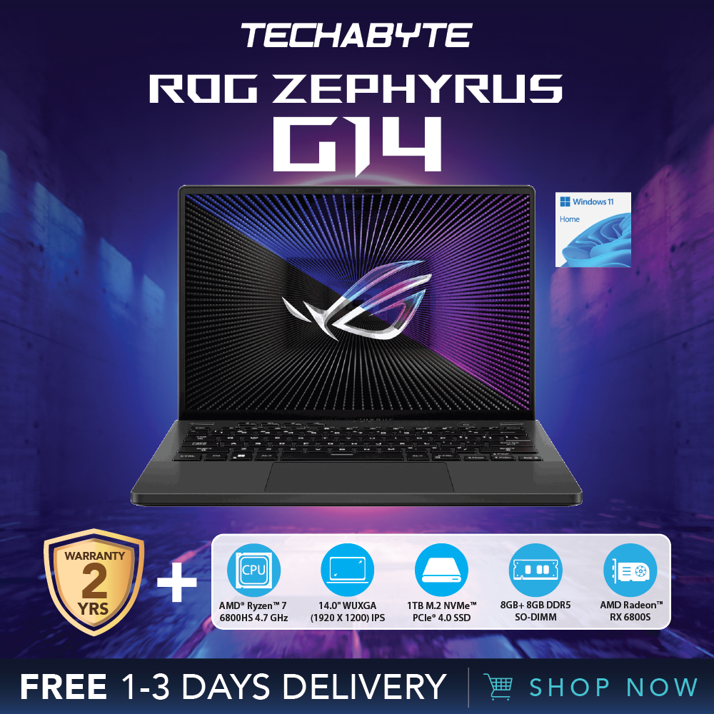 Asus ROG Zephyrus G14 14" AMD Ryzen 7 6800HS 16GB DDR5 1TB SSD AMD Radeon RX 6800S