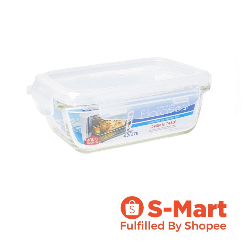 [Membership] Lock & Lock Clear Glass Container 430ml Rectangle - Foh ...