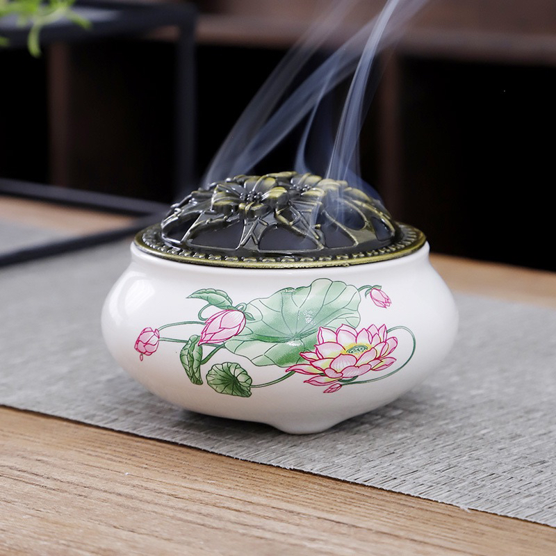 SG Seller】【雨宝林】Ceramic Incense Burner 静字陶瓷香炉青瓷家用薰