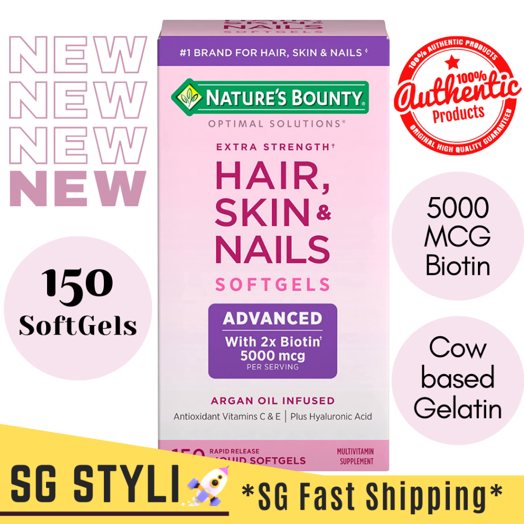 ?Nature's Bounty Extra Strength Hair, Skin & Nail 150 Softgels *Exp 01/2024* *3 Days Delivery*