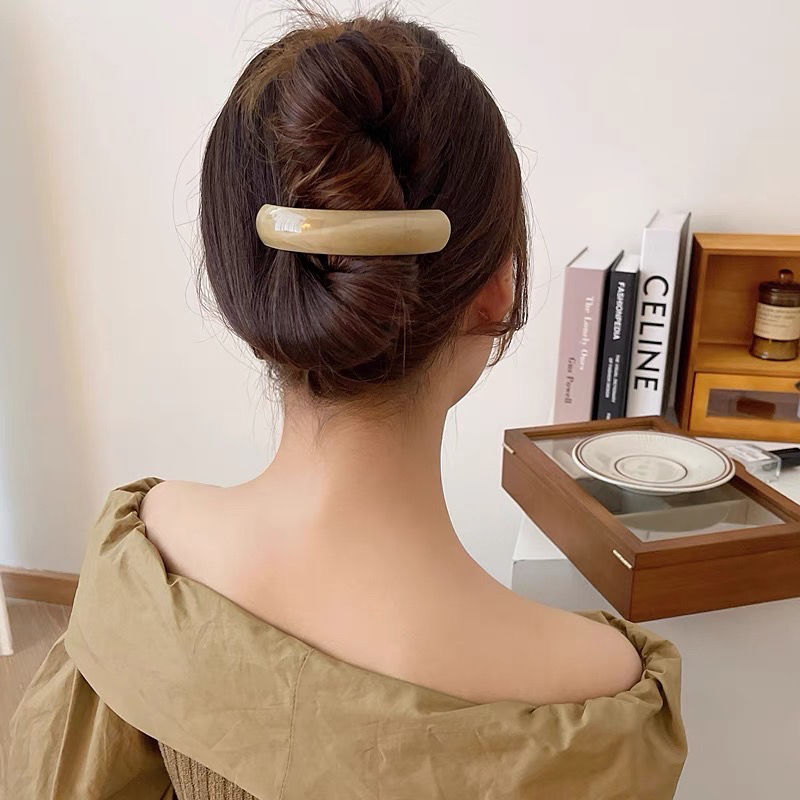 Narrow Arched French Barrette / Large Classic French Barrette Clip for