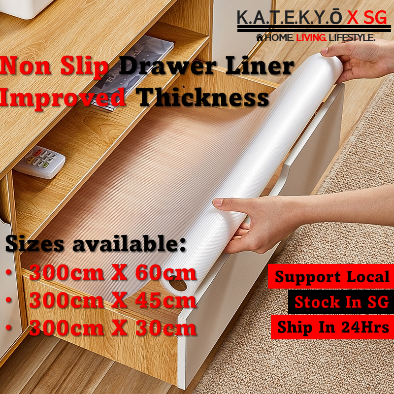 [KATEKYO X SG] Non Slip Drawer Mat Plastic Shelf Liner Shopee