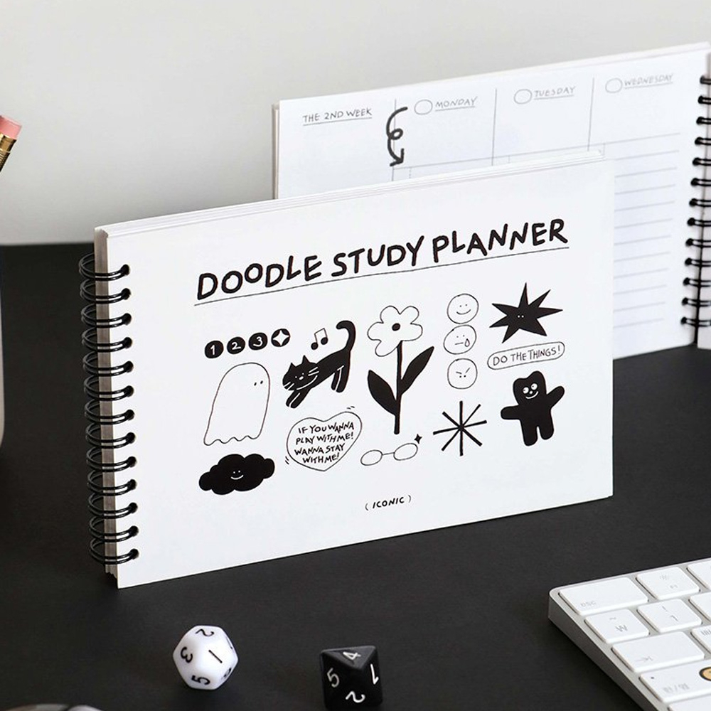 IC DOODLE STUDY PLANNER 6 Month Undated Monthly Plan Daily Scheduler ...