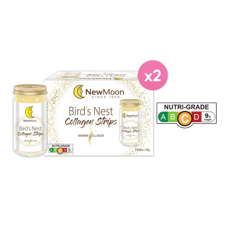 (12 Bottles) New Moon Bird's Nest with Collagen Strips 150g x 6 bottles