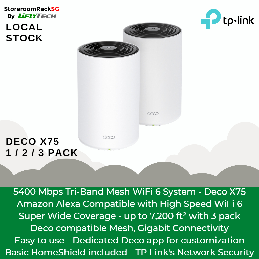 TP Link Deco X75 - 1 / 2 / 3 Pack, WiFi 6 Mesh | Shopee Singapore