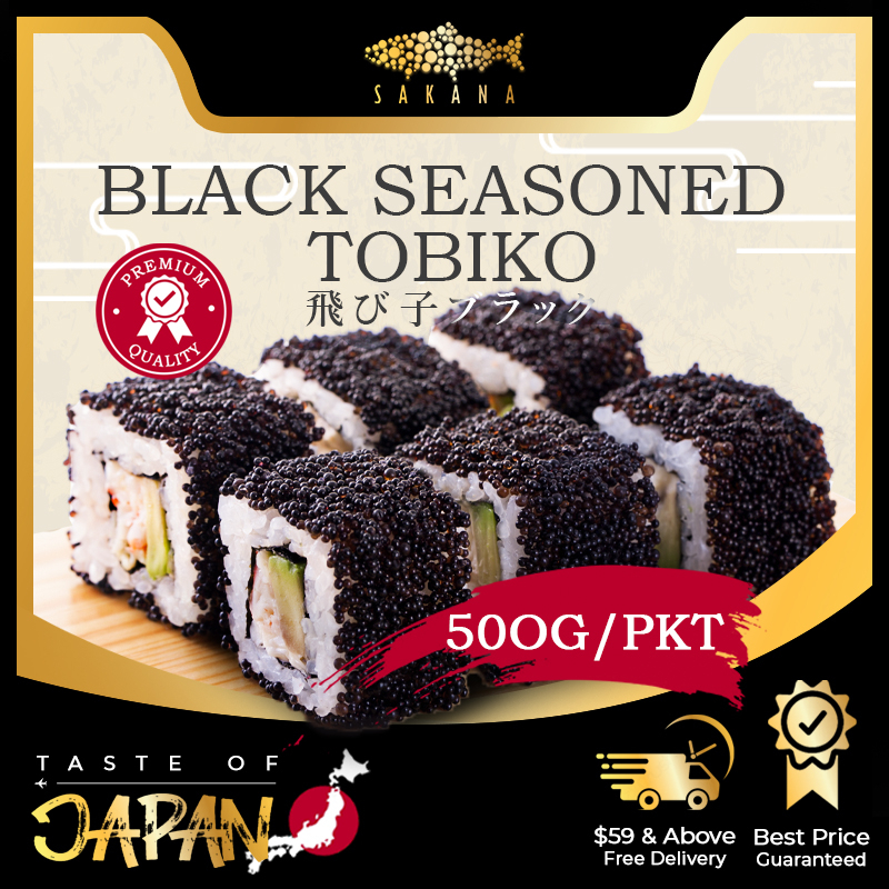 SAKANA | Black Tobiko Seasoned Flying Fish Roe HALAL - 500G Japanese ...