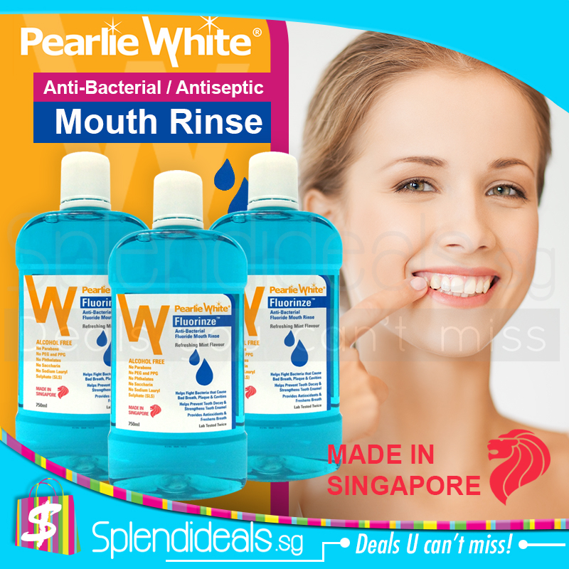 (OFFER) PEARLIE WHITE FLOURIDE ANTI BACTERIAL MOUTH RINSE MOUTH WASH