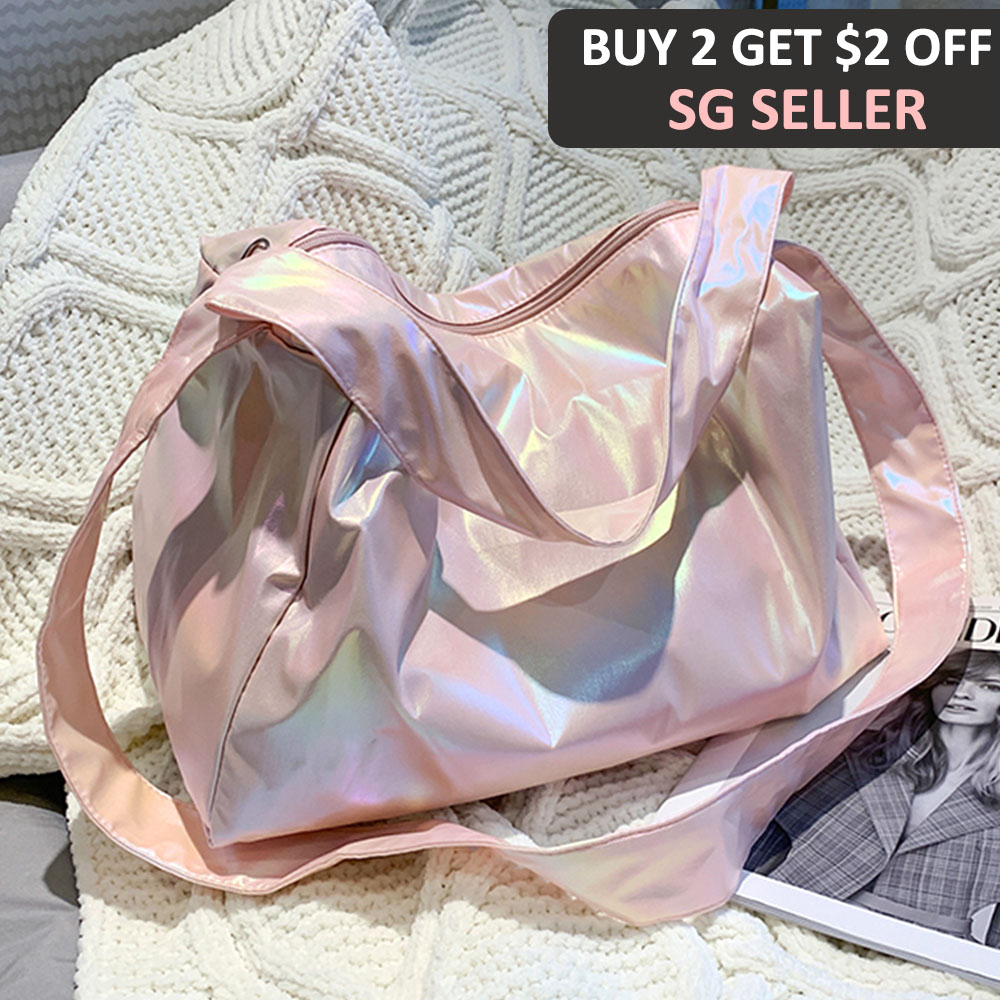 SG Glossy Laser Women's Tote Bag Large Nylon Ladies Tote Bag Shoulder