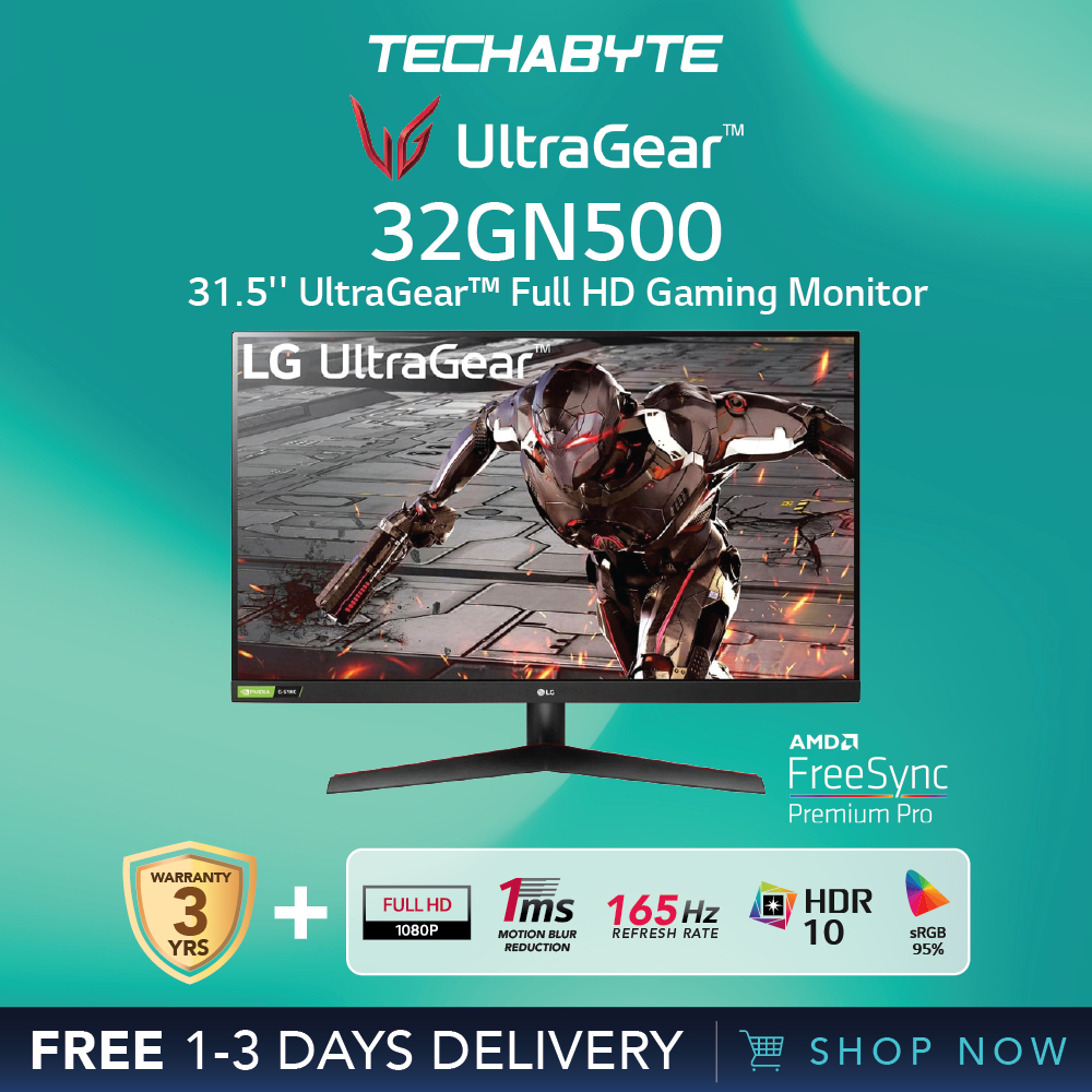 LG UltraGear 32GN500 31.5" FHD 165Hz 1ms MBR NVIDIA GSYNC