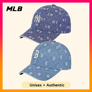 MLB Monogram Denim Ball Cap 1ea available now at Beauty Box Korea