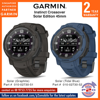 Garmin Instinct Crossover Solar Graphite 45mm Strap Watch