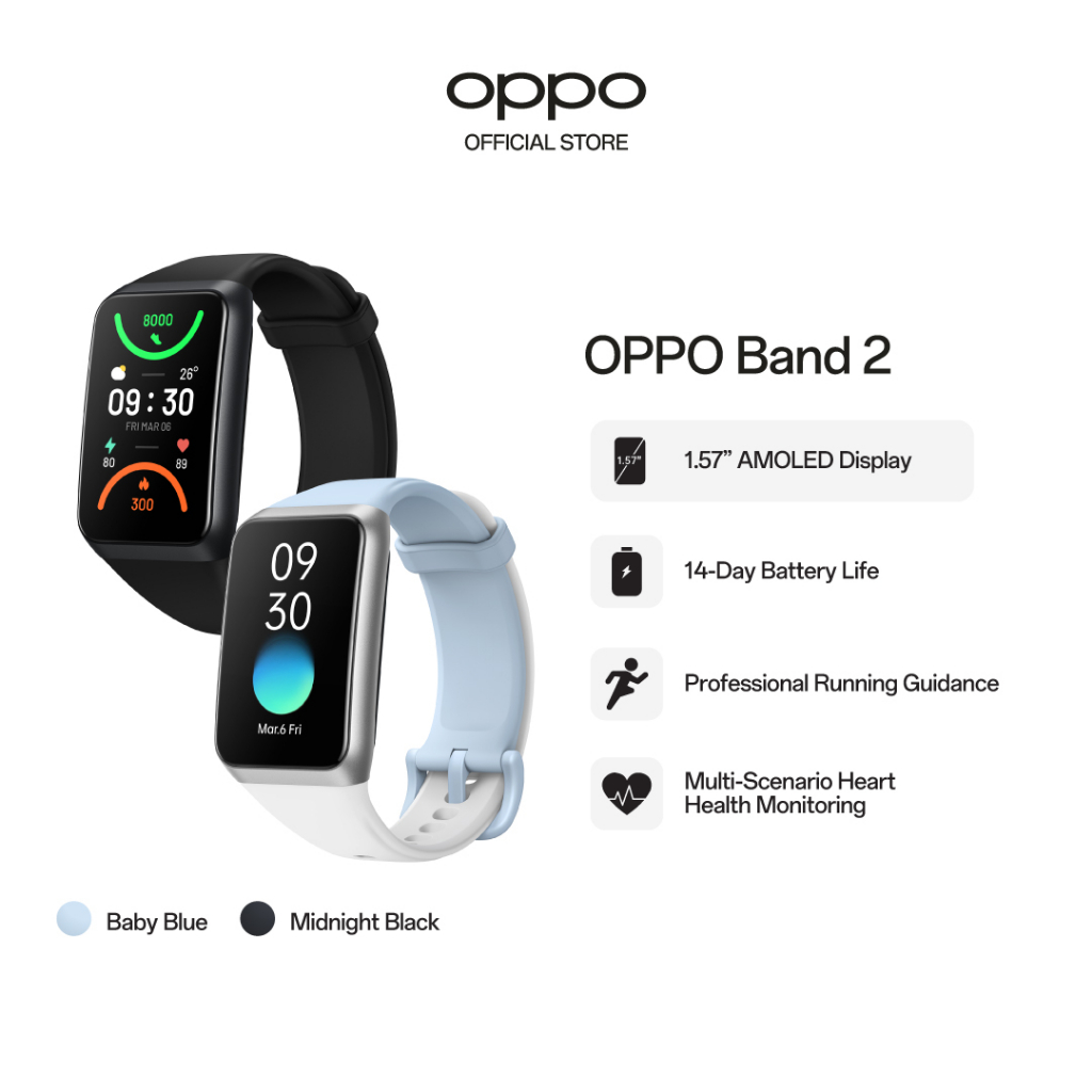 OPPO Band 2 Smart Fitness Tracker Watch – Baby Blue