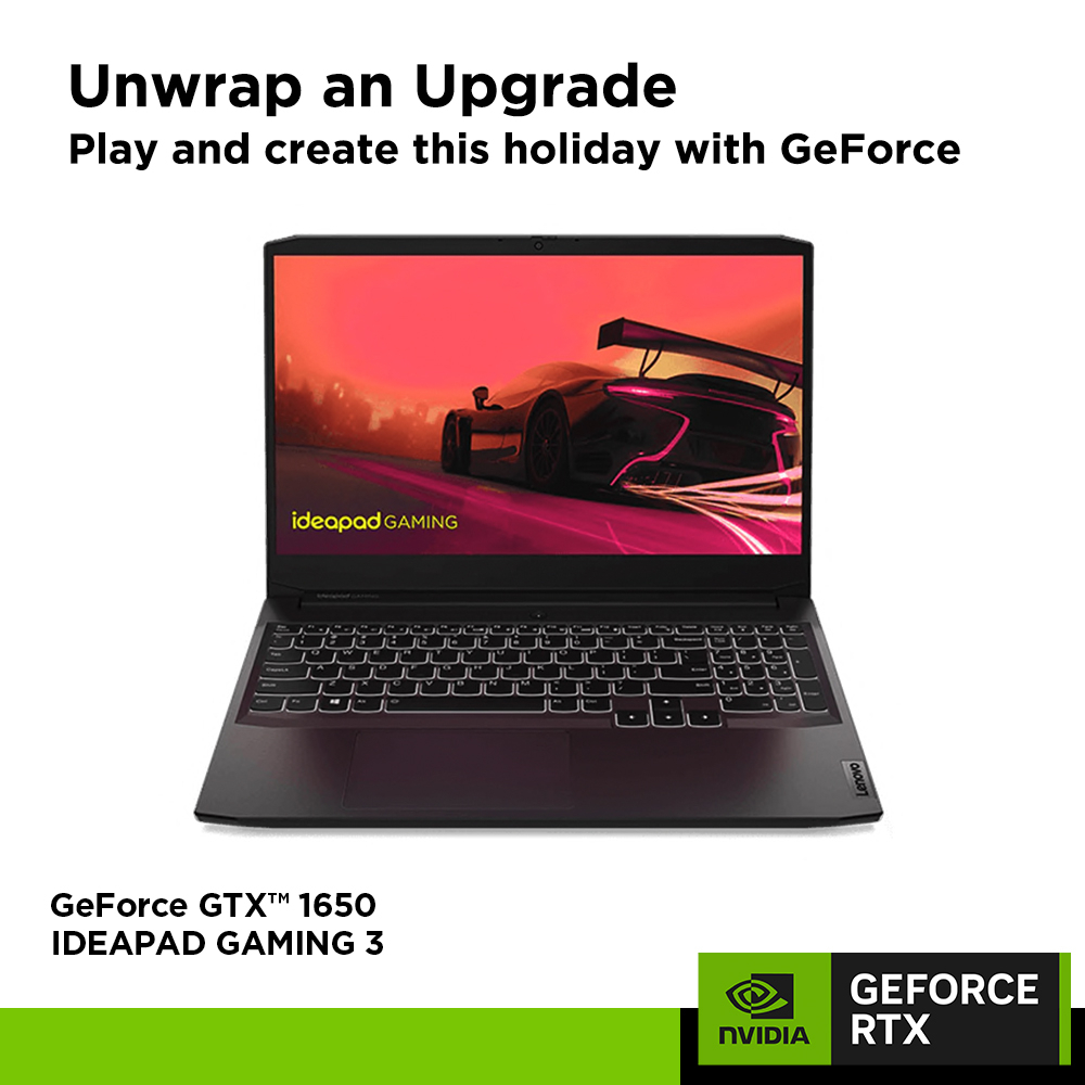 【Same Day Delivery】Lenovo ideapad Gaming 3 15IHU6 | 82K10181SB | 15.6 | NVIDIA® GeForce GTX™1650 | 16GB RAM