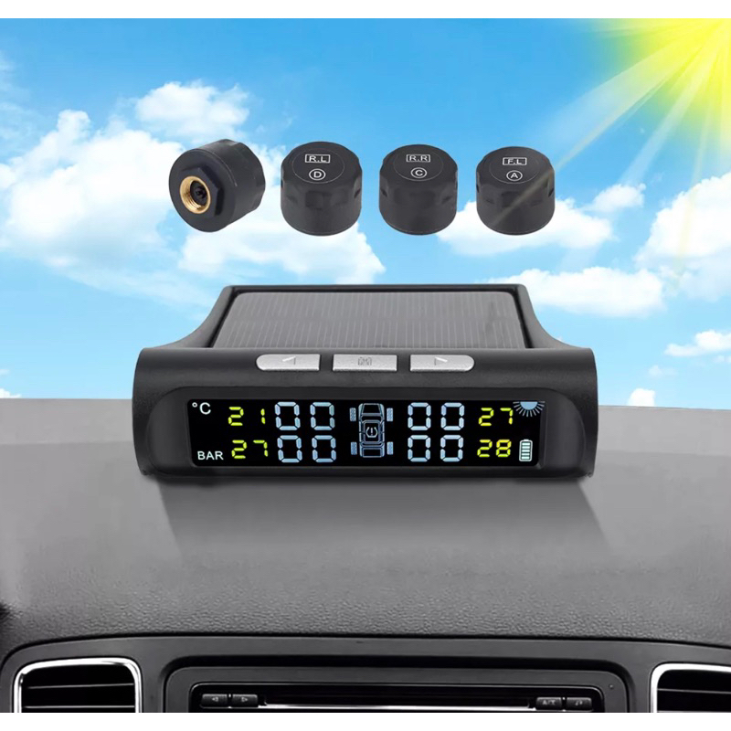 [Ready Stock] TPMS Car Solar powered digital display tire pressure ...