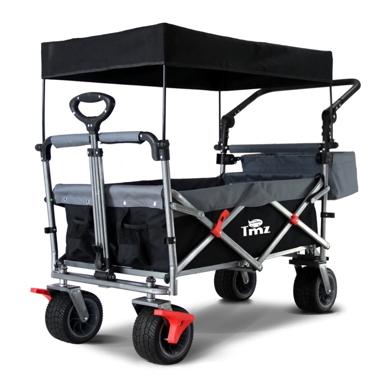 TMZ All Terrain Utility Folding Wagon with Canopy, Collapsible Garden ...