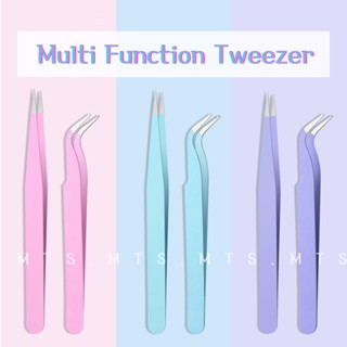 2pcs 25cm Stainless Steel Straight and Curved Nippers Tweezers